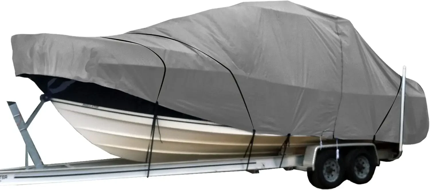 Heavy Duty Hard/T-Top Boat Cover Center Console T-Top Boat Cover Gray fits up to 30ft