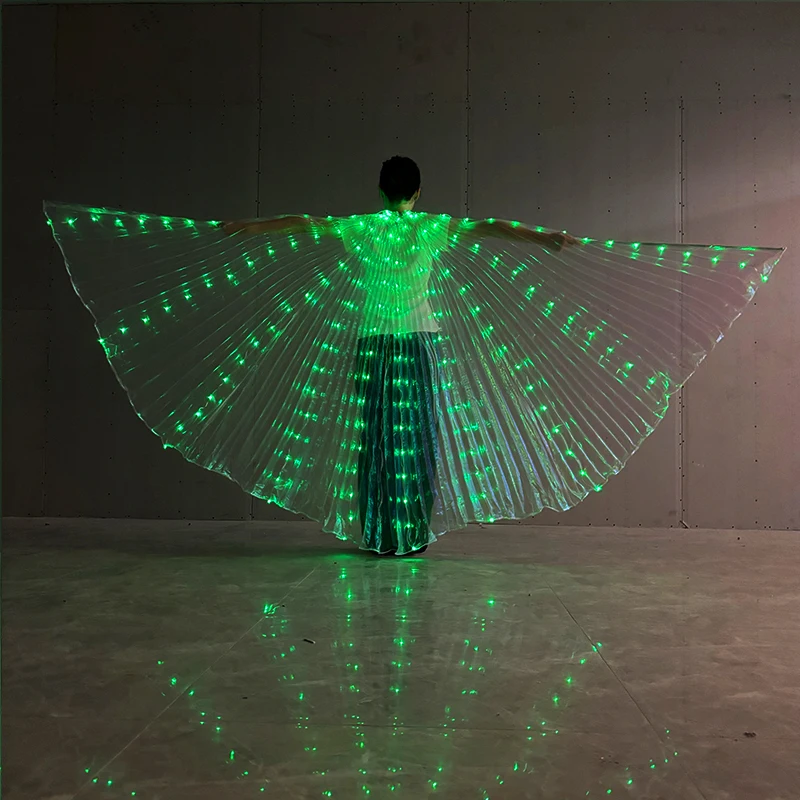 Remote Control Multi-functions LED Wings Colorful Belly Dance Wings LED Butterfly Wings Glowing Costume for Adult Performance