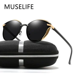 MUSELIFE-Gafas de sol polarizadas para mujer, anteojos de sol femeninos de lujo a ojo de gato con diseño de la moda, de marca Vintage