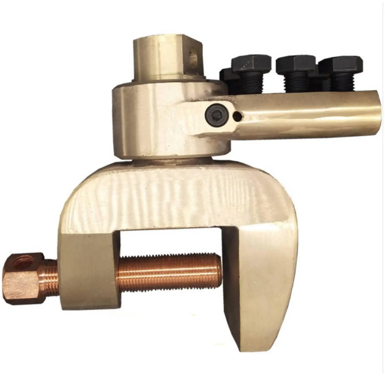 Pipe Welding Ground Clamp with Rotary Joint and Compact C Shape Jaw for Secure Hold on Round and Flat Workpieces