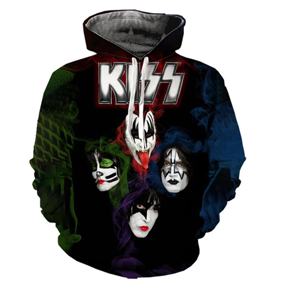 Rock Band Kiss 3D Print Hoodies Men Women Casual Fashion Oversized Sweatshirts Hoodie Kids Pullovers Male Tracksuit Man Clothing