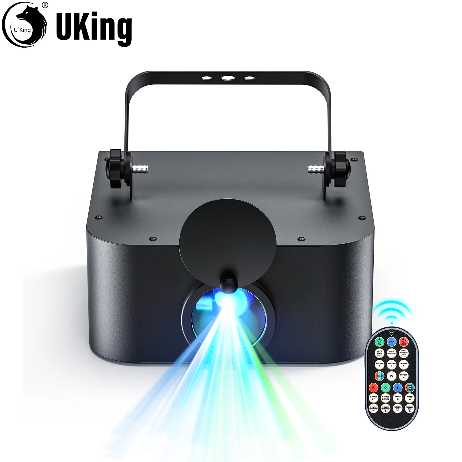 Luce Laser U'King DJ con telecomando effetto animazione 3D illuminazione scenica Laser DMX512 luce per feste per DJ Disco Club Party