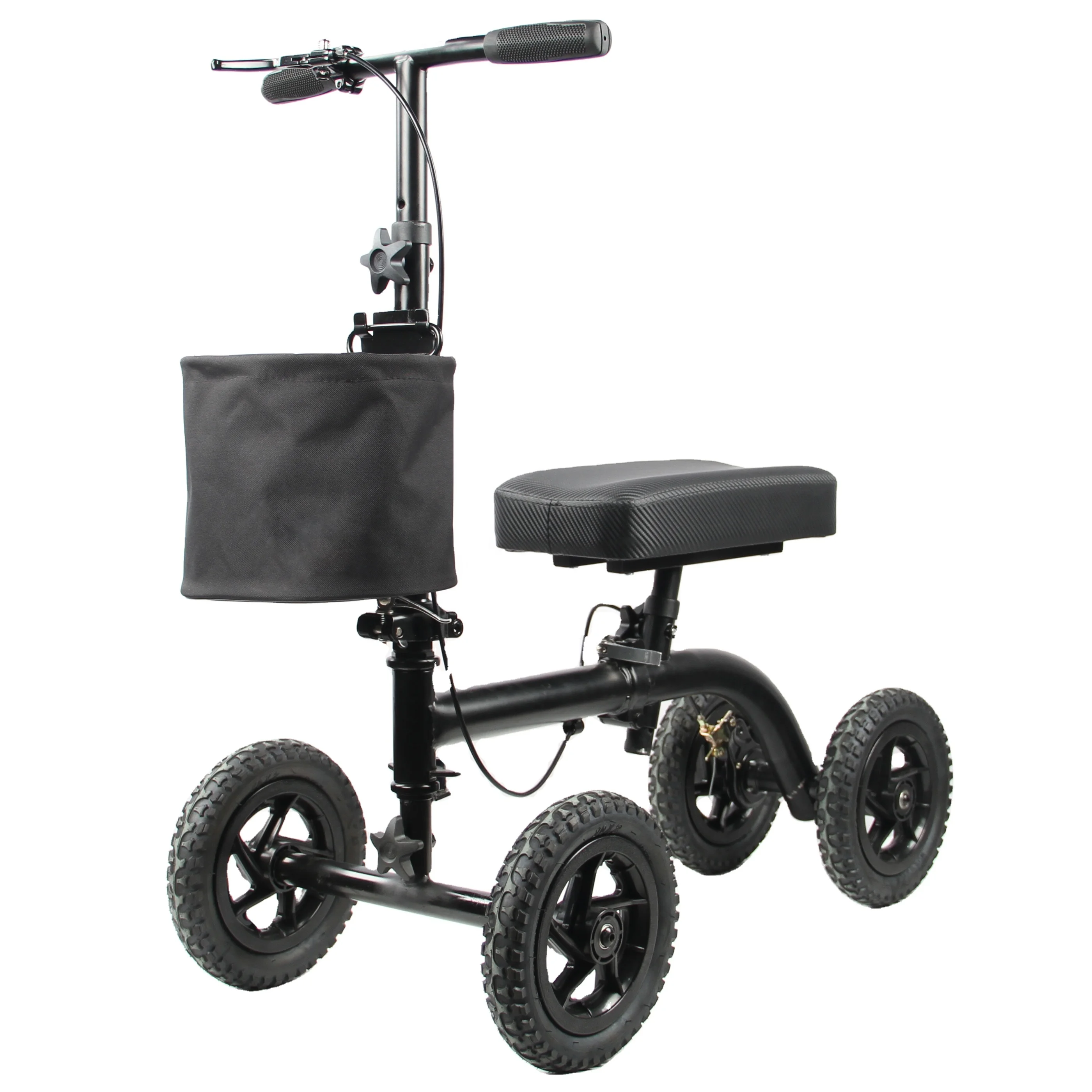 Folding Knee Walker 4-wheel Scooter With Basket For Indoor And Outdoor Use Knee Walker