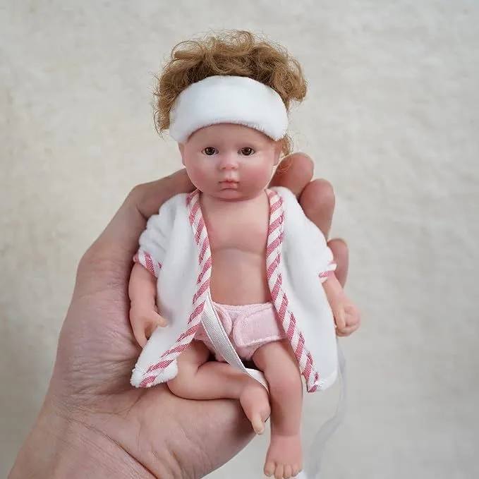 Lovely 6 Inch Palm Newborn Babies Full Body Silicone Boys Reborn Dolls Bebe Reborn Corpo De Silicone Inteiro