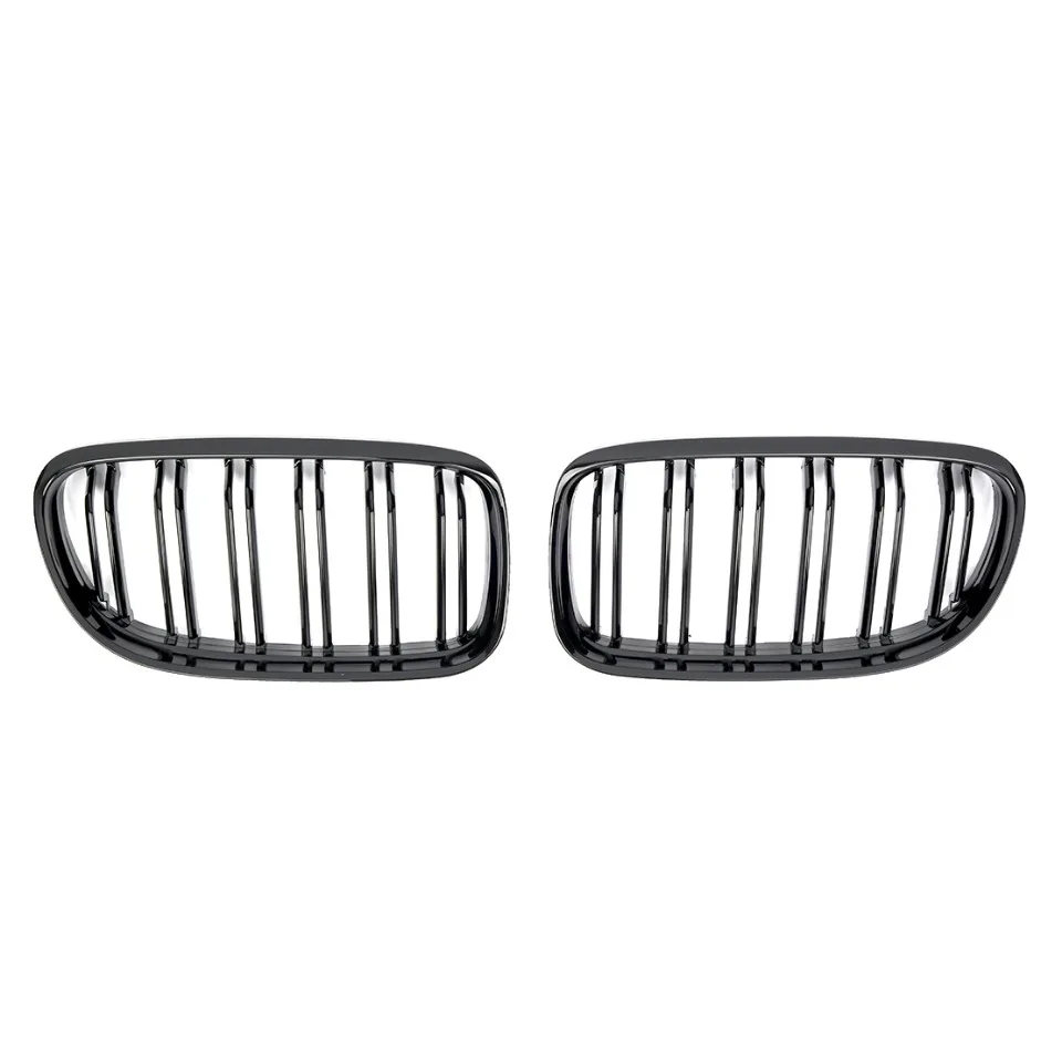 Front stoßstangen gitter im xvip-Diamanten-Stil für BMW 3er E90 E91 2015-2017 einz eilige glänzende schwarze Doppel latten gitter – Detail 7