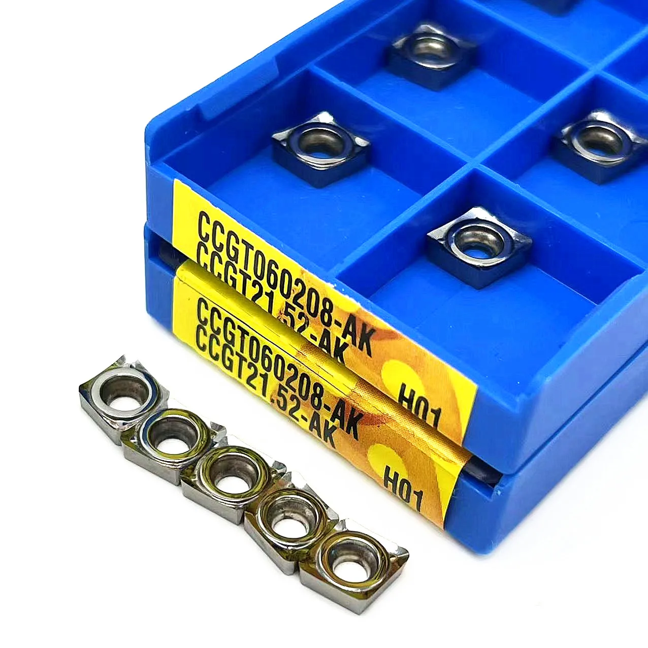 10ชิ้น CCGT060202 AK H01 CCGT060204 AK H01 CCGT060208 AK H01อะลูมิเนียมเครื่องมือกลึงคาร์ไบด์แทรกเครื่องมือ mesin bubut CNC แทรก
