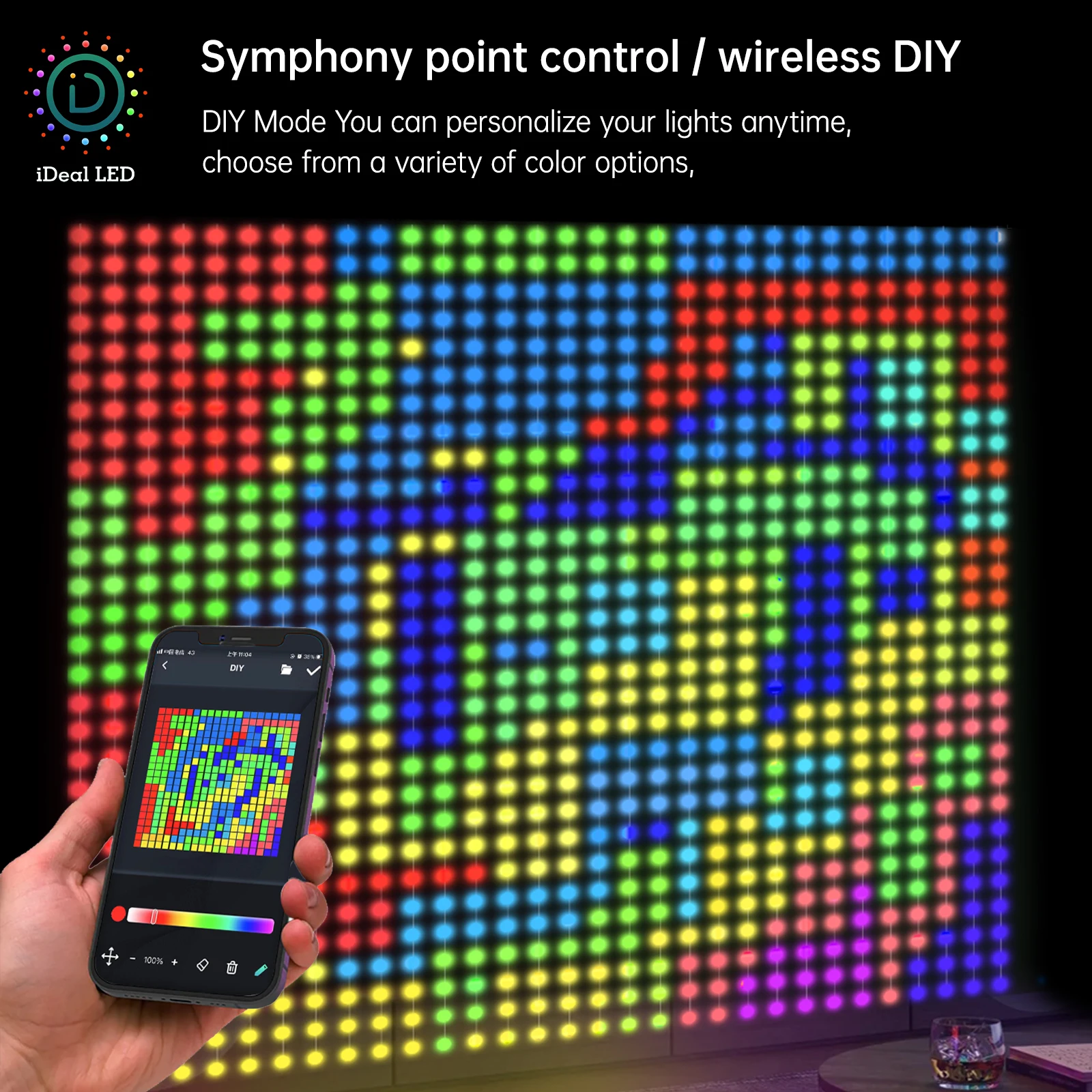 New Hot App Control Smart Rgb Pixel Curtain Lights Party Holiday Lighting Programmable Led Fairy Smart Curtain Lights