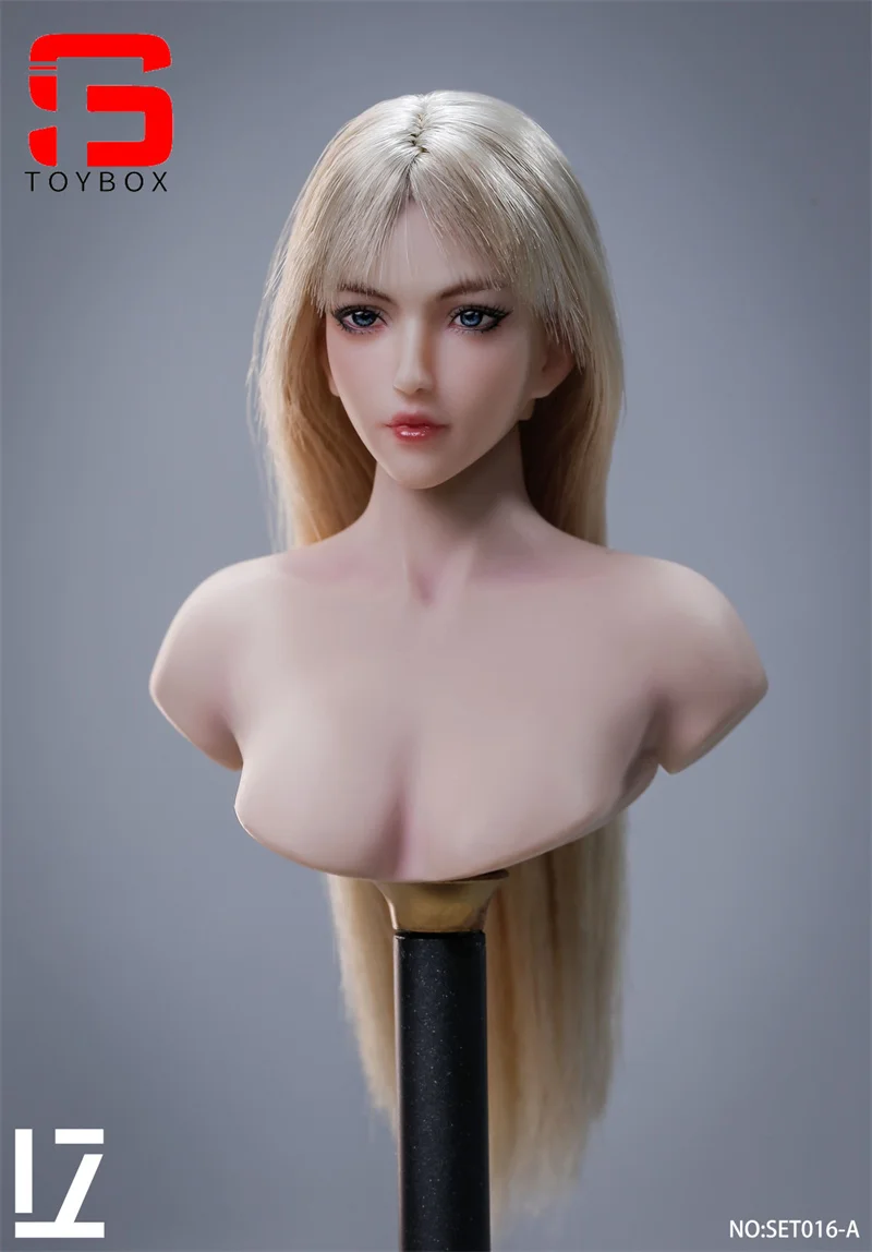 LZ TOYS SET016 1/6 Long Hair Female Head Sculpt Blue Eyes Beauty Head Carving Model fit 12'' Soldier Action Figure Body