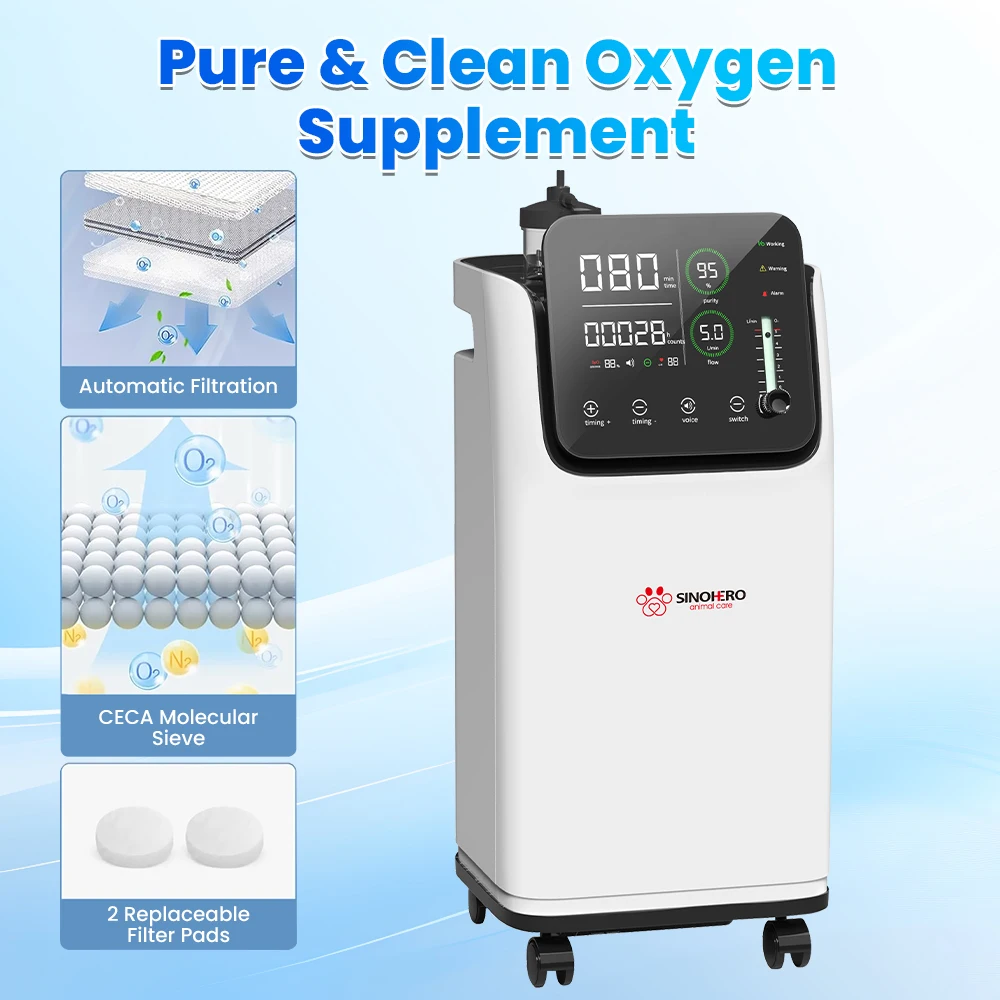 Medical Grade 5 Liter Portable Veterinary Oxygen-concentrator Animal 5l Concentrator Oxygen Portable Oxygen Generator