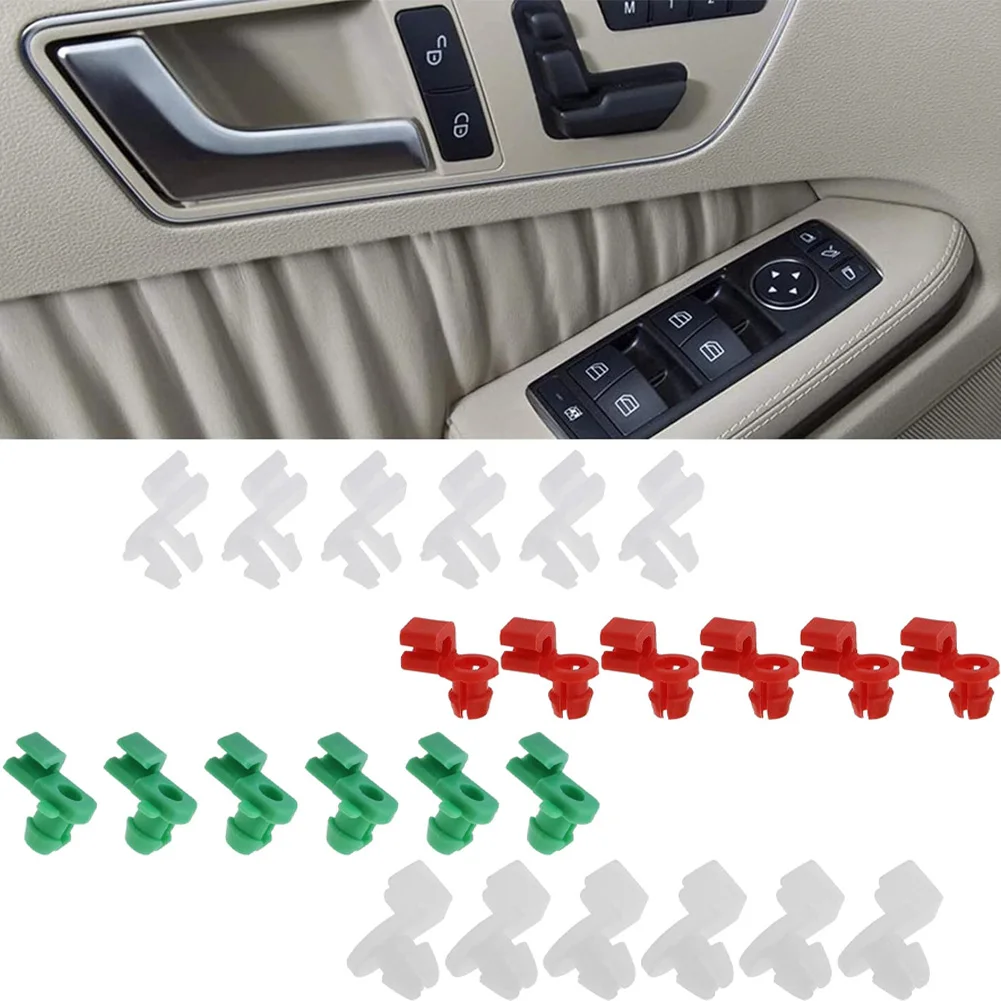 24PCS Auto Türschloss Stange Clip Kit Auto Links Rechts Fahrer Seite Griff Retainer Passt Kunststoff Niet Befestigungen auto Draht Clip Teile