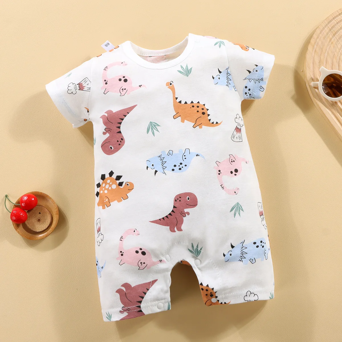 2024 Climbing Clothes Pure Cotton Summer New Version Of Male Baby Thin Female Short Sleeved Children Onesies Kids Clothes