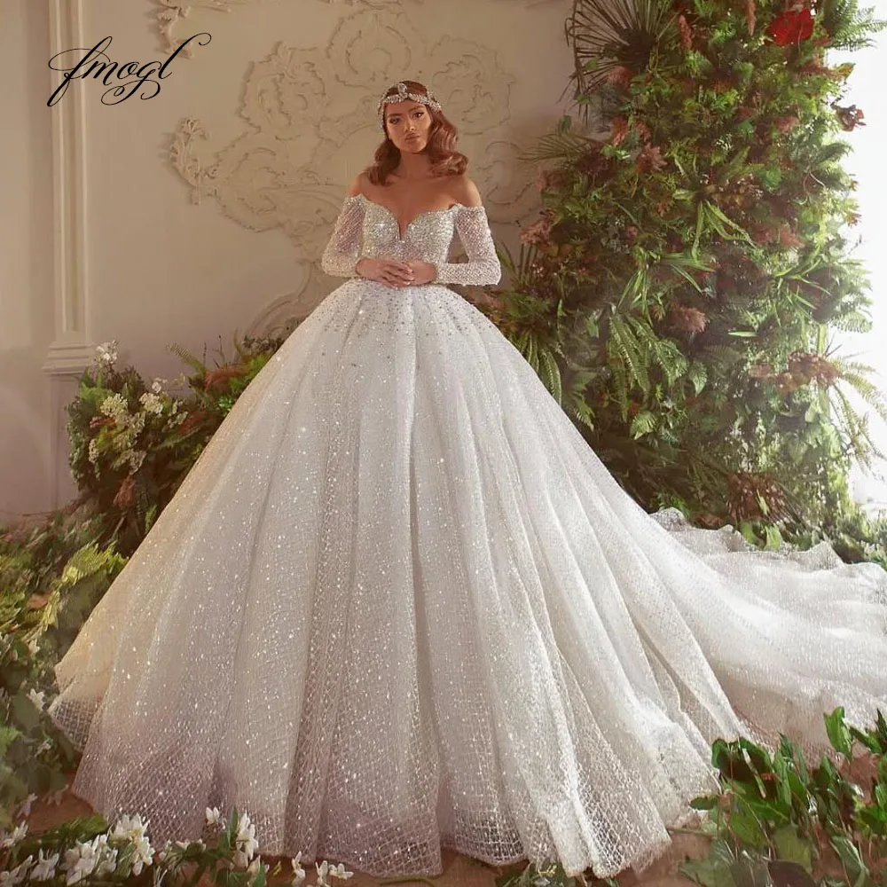 

Customized Off The Shoulder Classic A-Line Wedding Dresses Lace Embroidery Beaded Vestido De Novia Chic Vintage Bridal Gowns