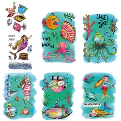 Sea Creatures Underwater World Party Stamp Mermaids So Fish Stamps Seals New 2024 for DIY Scrapbooking Paper Card Making