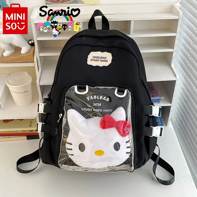 Hello Kitty 2024 New Women's Backpack Fashion High Quality Girls' Backpack Small Fresh Versatile Large Capacity Student Backpack