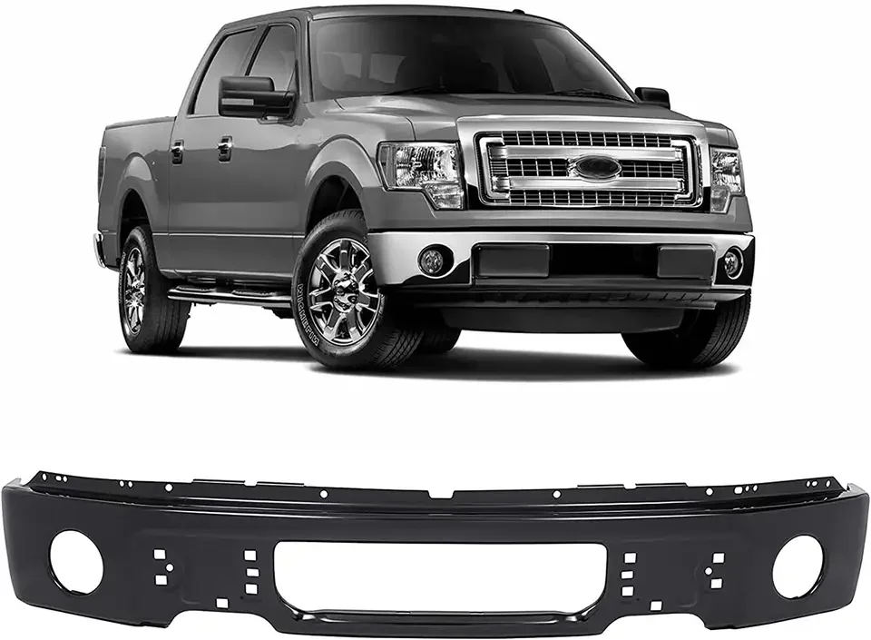 Black Front Bumper Guard  with fog lamp hole for F-150  2009-2014