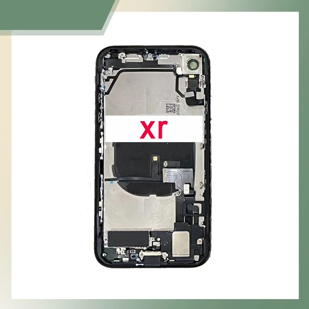 Imagem -04 - Full Assembly Habitação para Iphone Capa Traseira Bateria Médio Chassis Frame Porta Traseira Cabo Flex Reparação Novo xr x