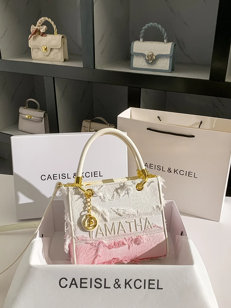 

CAEISL&KCIEL adient Tassel Design Handbag Women's Faion Briti Sle oulder Bag PU Leather Medium Size Versatile Bag