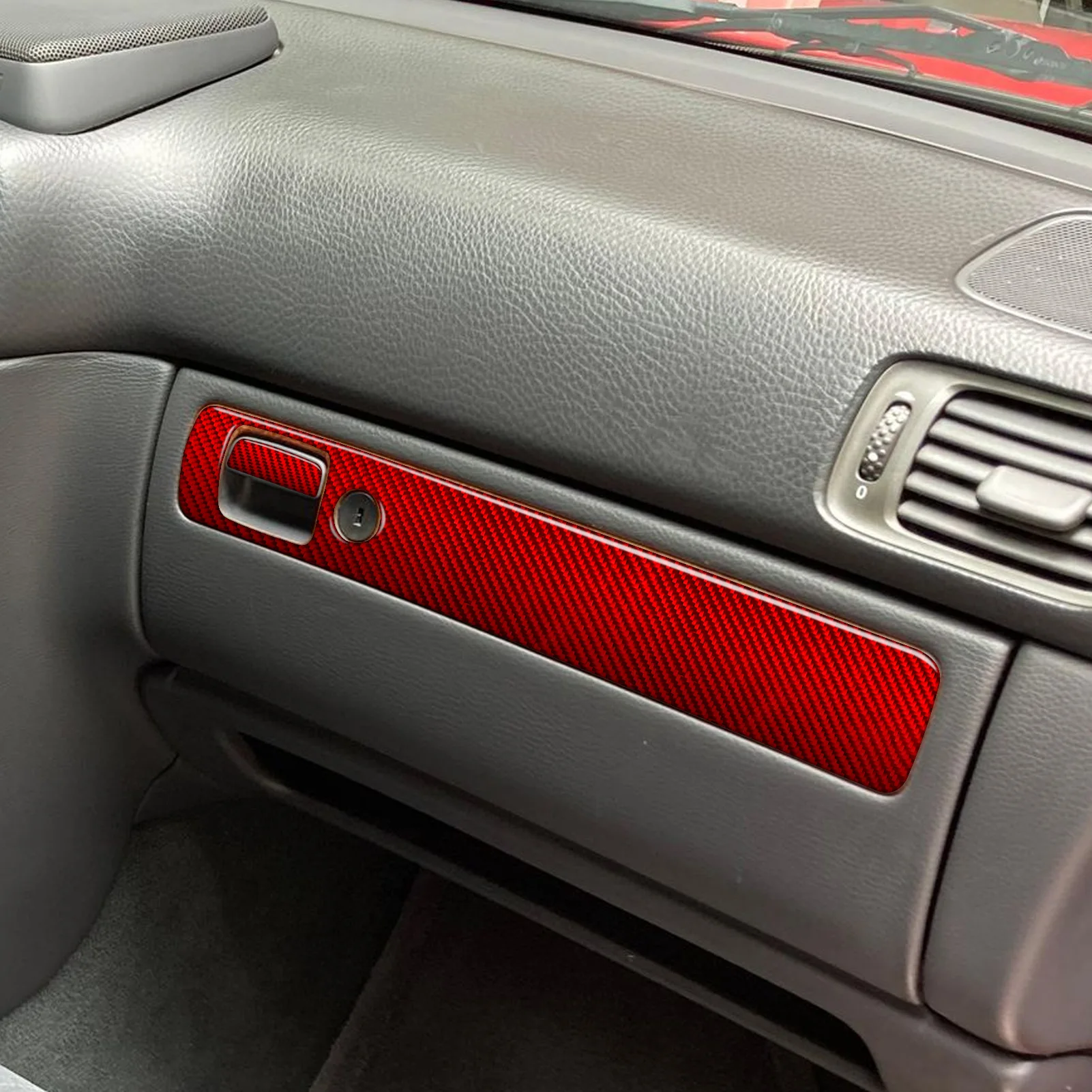 For Volvo S70 V70 1997-2000 Carbon Fiber Co-pilot Instrument Glove Storage Box Switch Panel Trim Set Car Accessories Sticker
