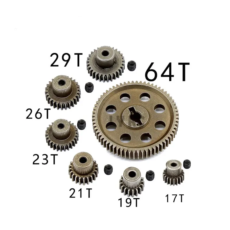 

1 set 11184 Metal Diff Main Gear 64T 11181 Motor Pinion Gears 21T Truck 1/10 RC Parts HSP Himoto Amax Redcat Exceed 94111 rc car