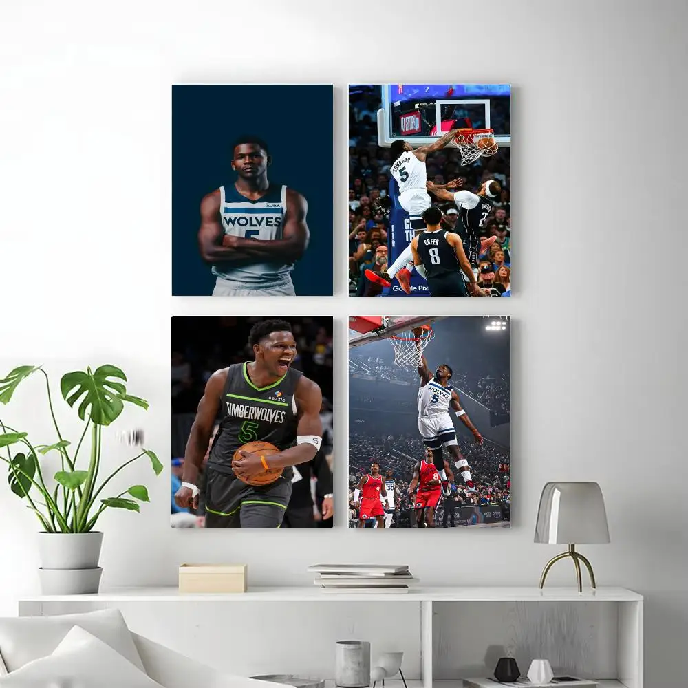 Basketball Star A-Anthony E-Edwards Poster  Iconic Poster Wall Art Print Poster Decorative Mural Home Decor Gift Unframed