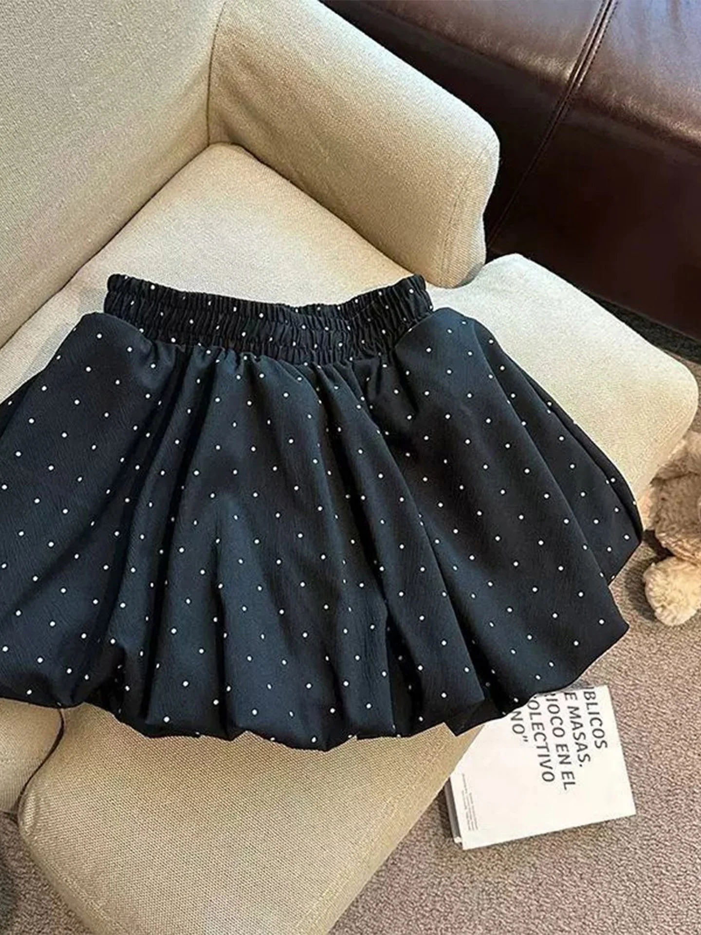 Sweet Polka Dot Bloomer Shorts Skirt Women Summer Super Beautiful Puffy A-Line Cloud Lantern Half-length Anti-exposure Skirt