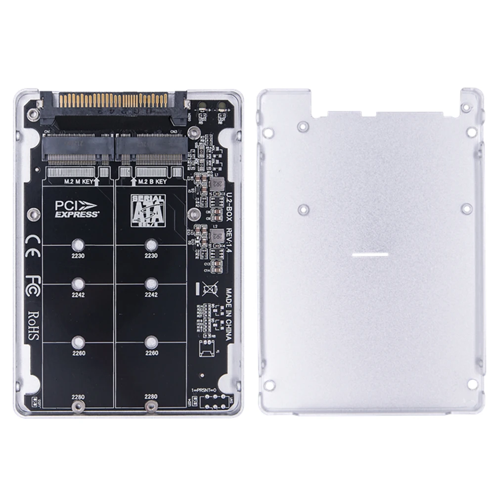 بطاقة محول M.2 SSD إلى U.2 محول PCIe M.2 محول PC-E3.0X4 بطاقة محول القرص الصلب مع حافظة لـ 2230/2242/2260/2280 SSD