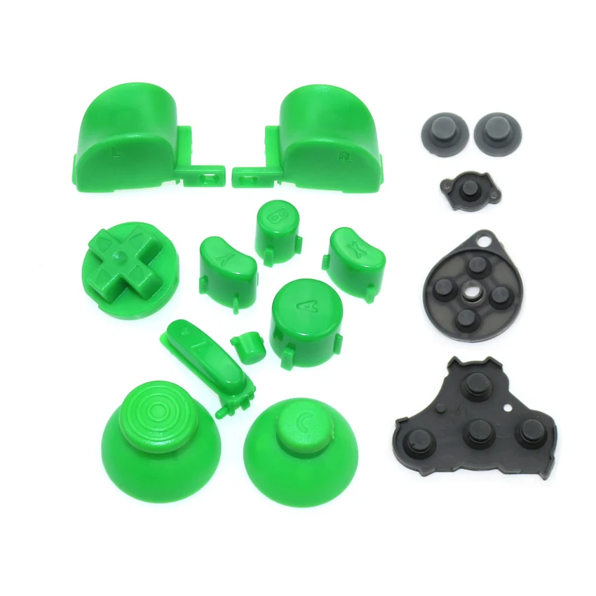 YuXi Full Set L R ABXY Z Keypads Buttons Thumbsticks Caps For GameCube For NGC D Pads Power ON OFF Button Conductive Rubber