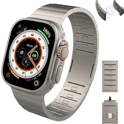 Correa de acero inoxidable para Apple Watch, pulsera con hebilla magnética de 49mm, 45mm, 41mm, 44mm y 40mm para iWatch Series 8, 7, 6, SE 5