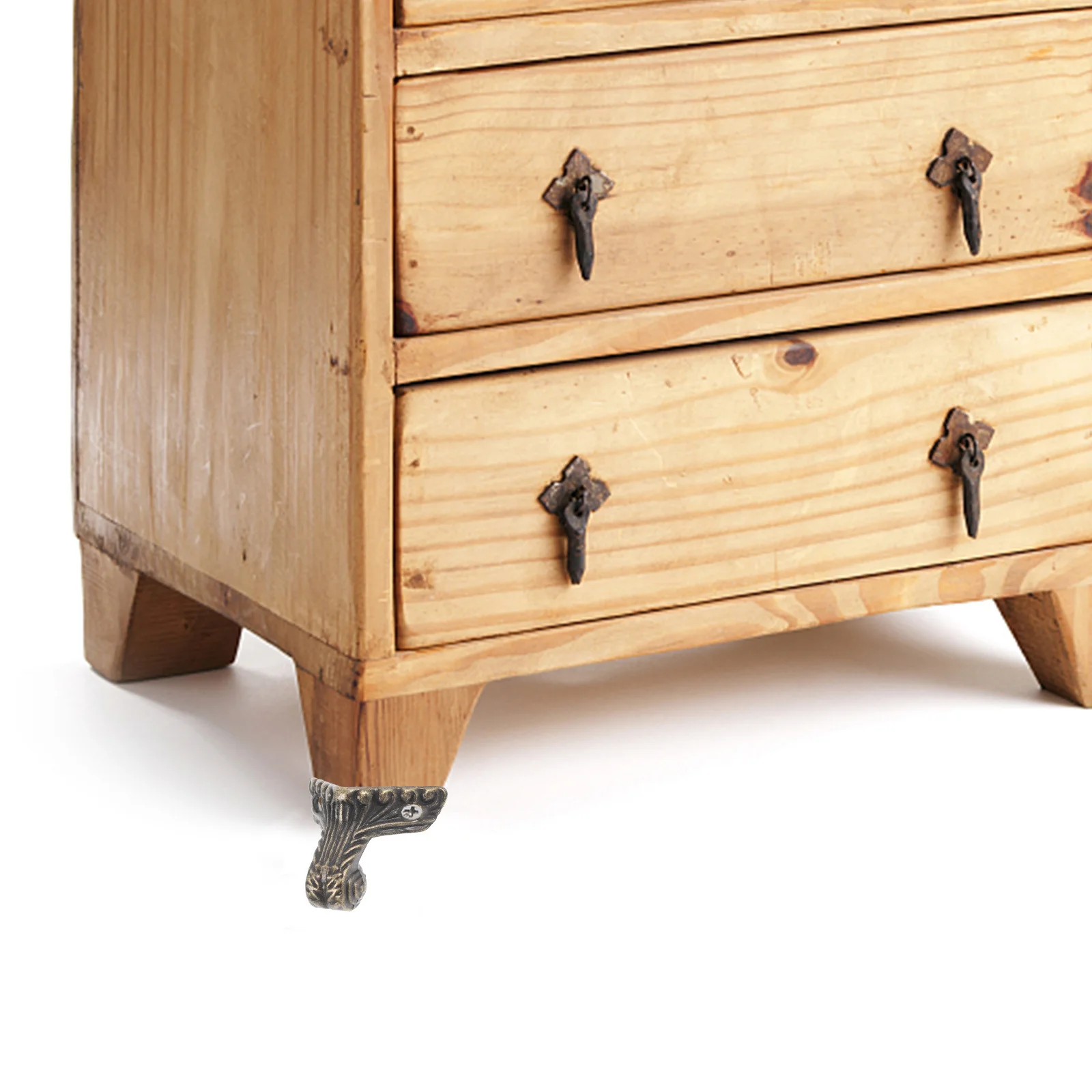 

8Pcs Vintage Bottom Corner Guards Furniture Legs Stable Furniture Accessories Decorative Feet Metal Box Corners