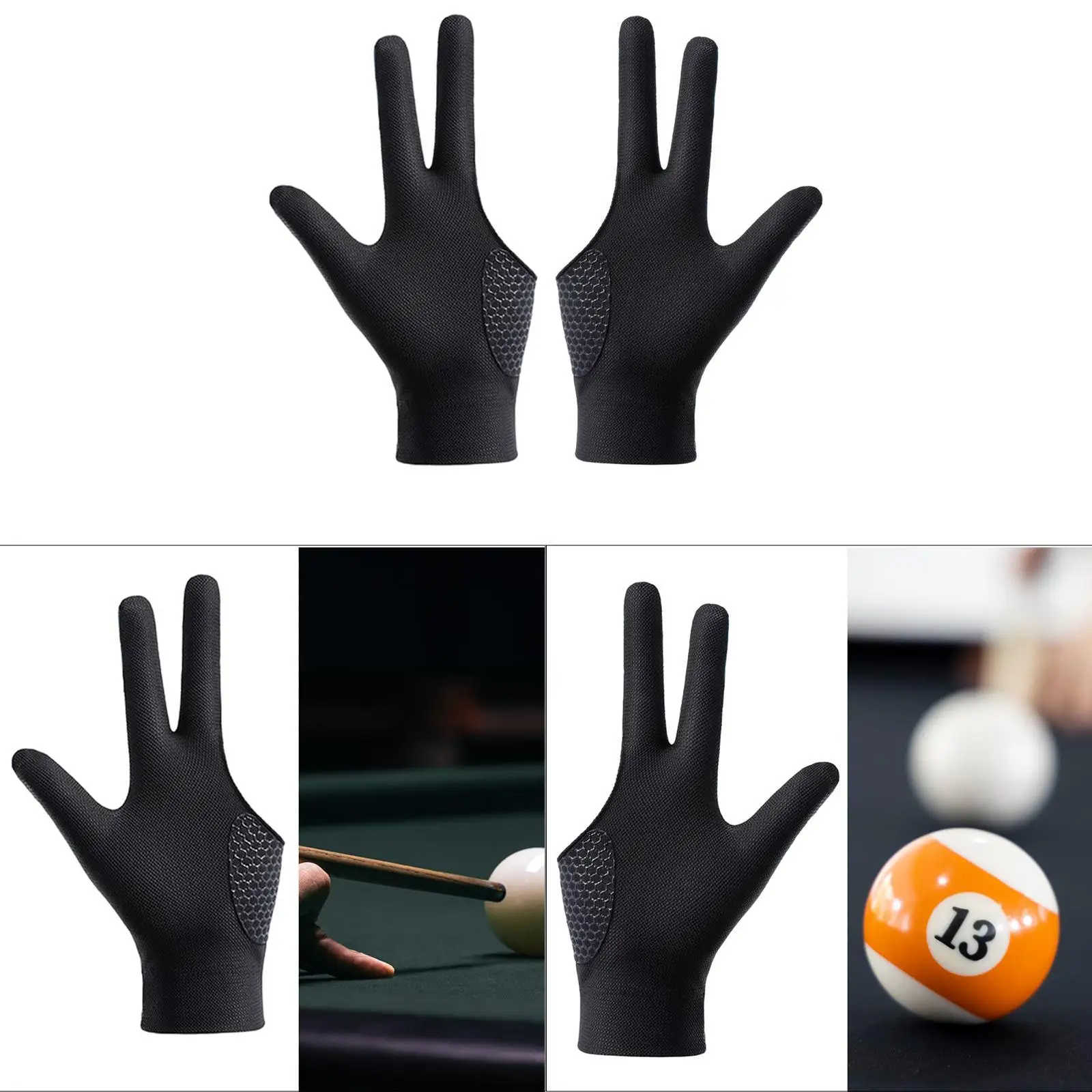 3 Fingers Billiards Glove Anti Slip Professional Snooker Cue Sport Glove