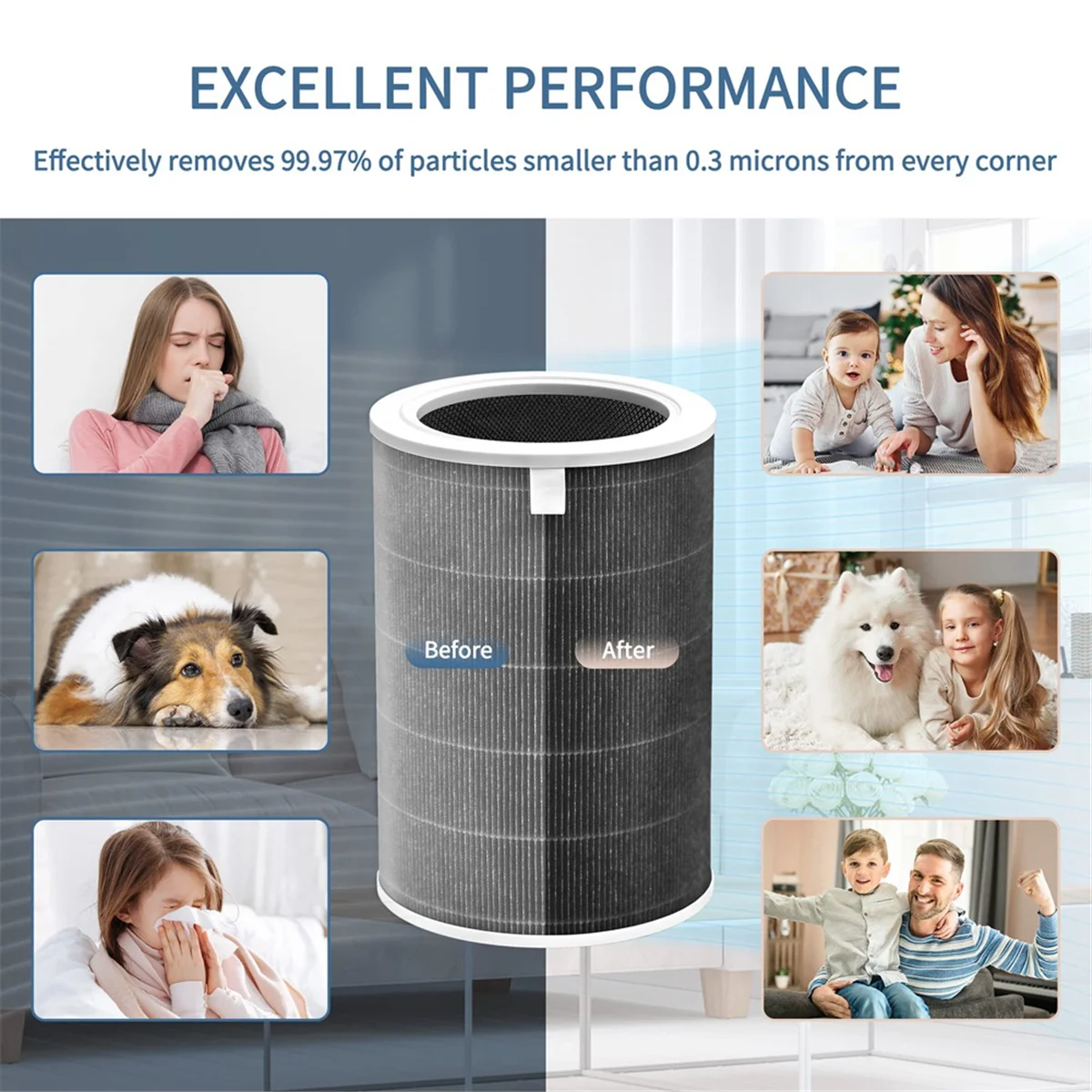 Xiaomi空気清浄機フィルター,活性炭,真のhepa,モデル1,2,2s,2c,2h,3 3c,pro-h13