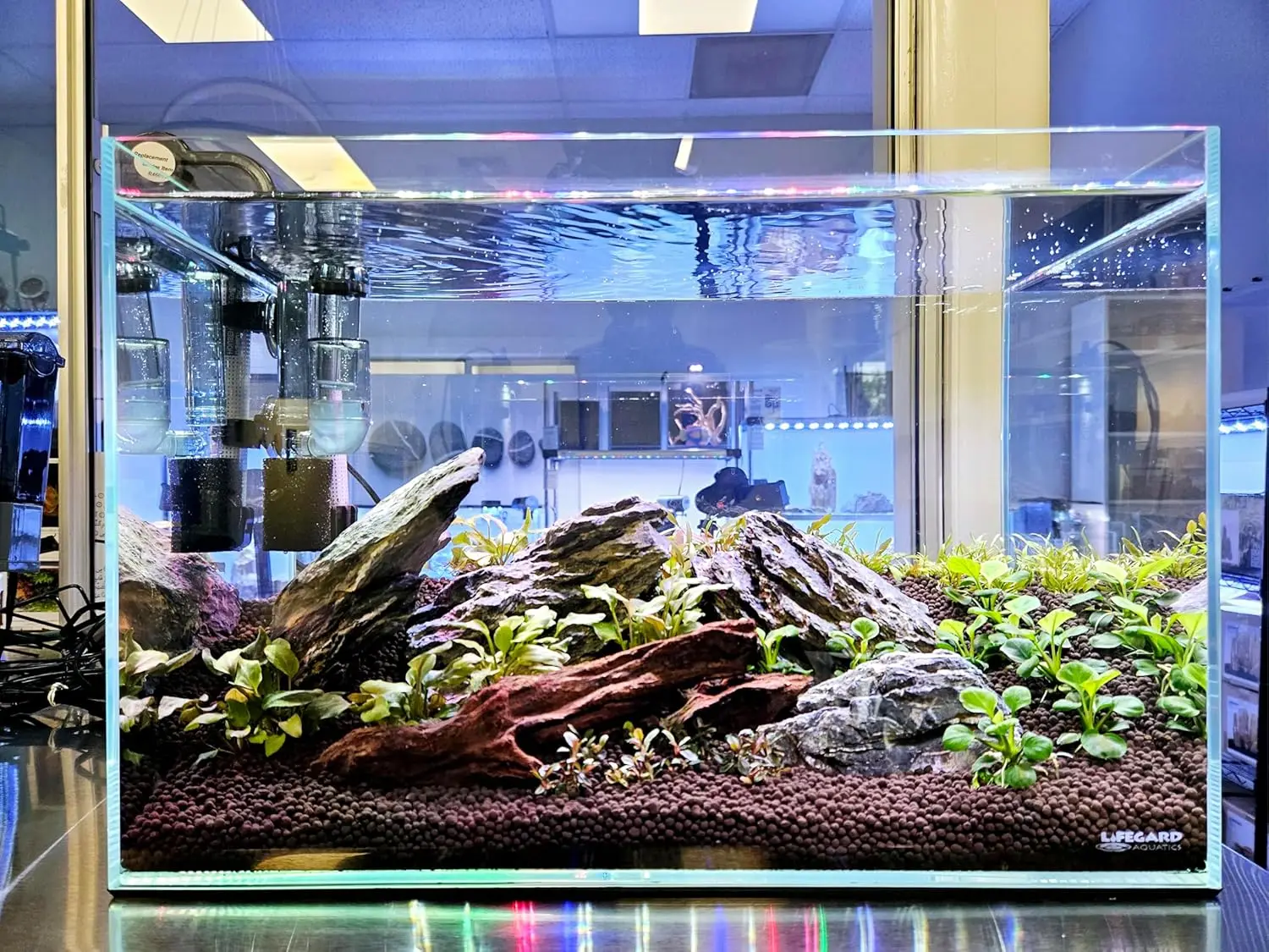 

LIFEGARD Low Iron Ultra Clear Crystal Rimless Aquarium with Foam Leveling Mat – with 45-Degree Beveled Edge,, Customized