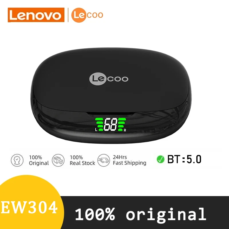 Original Lecoo EW304 Bluetooth 5.0 Wireless Sports Earphones Touch Noise Reduction Earbuds Waterproof Headset With Mic