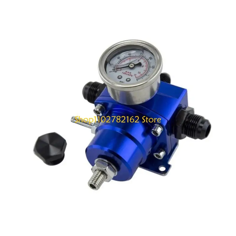 

547B Regulator 45-56psi Gauge Adjustable Pressure Regulator 8AN 8AN Line Fitting EFI Bypass Auto Accessory