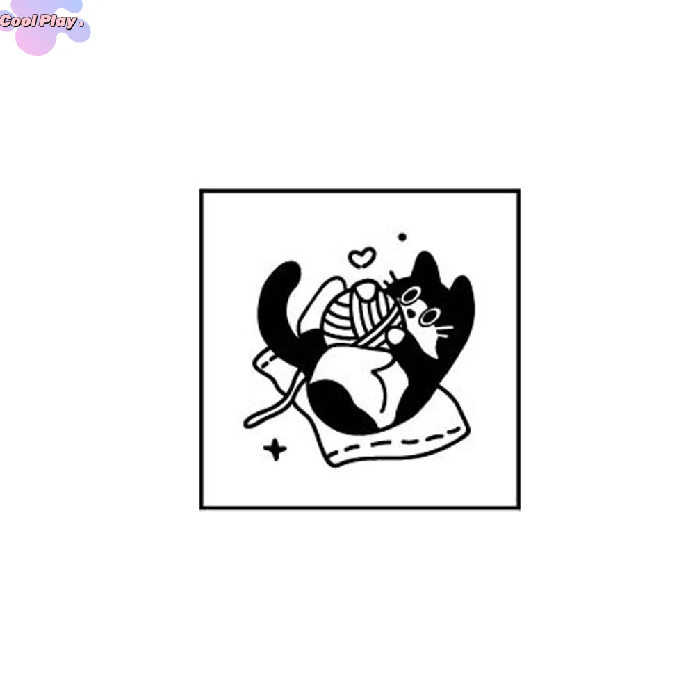 

Diy Craft Black Cat Stamps Retro Vintage Cute Pet Wooden Rubber Stamps Kitten Animal Shape Cat Seal Stamping Scrapbooking