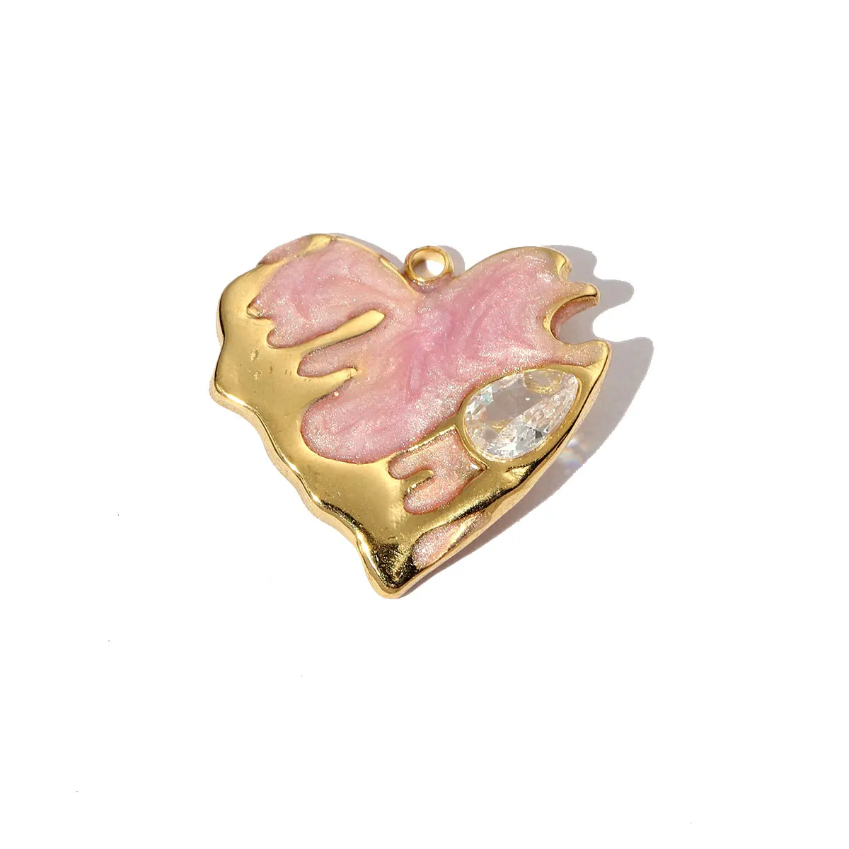 3pcs/Lot Stainless Steel Enamel Love Earring DIY Charm Women Colorful Heart Necklace Pendant Waterdrop Natural Stone Jewelry