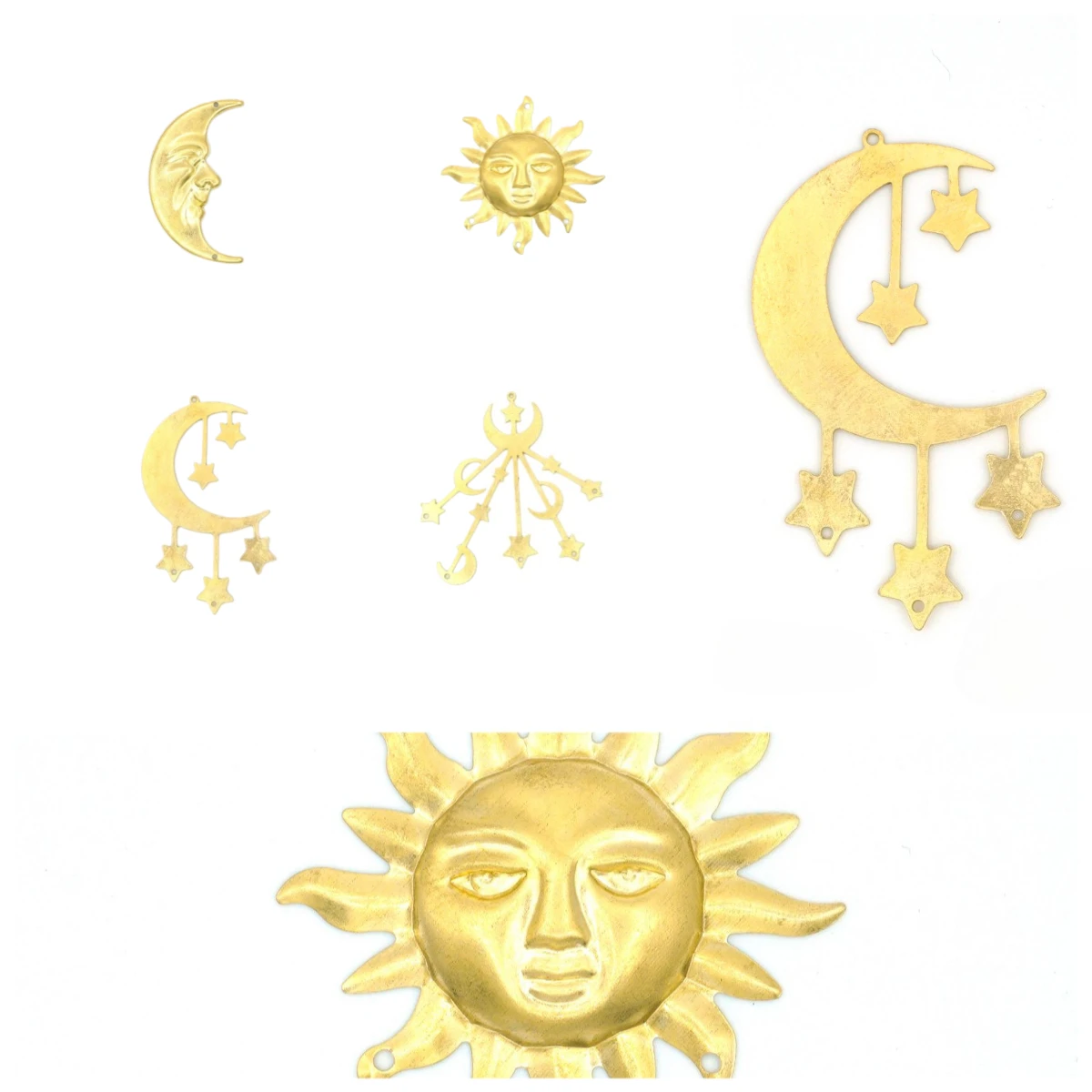 Attrape-soleil en laiton pour bricolage, accessoires de fabrication, pendentif croissant d'étoile, carillons éoliens, capteur de rêves, pièces de connecteur, artisanat de décoration suspendu