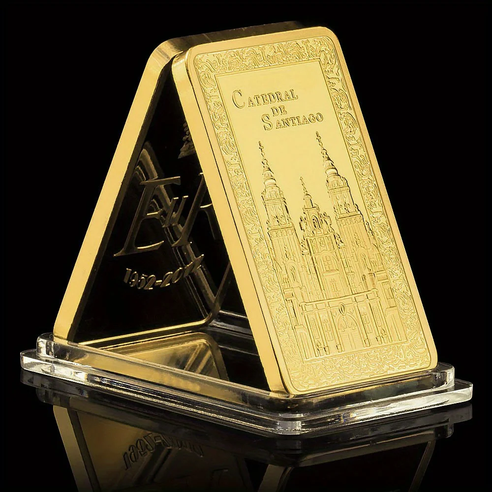 Camino De Santiago Gold Bar Collectible Gift 50mm Gold Plated Souvenir Coin Commemorative Coin
