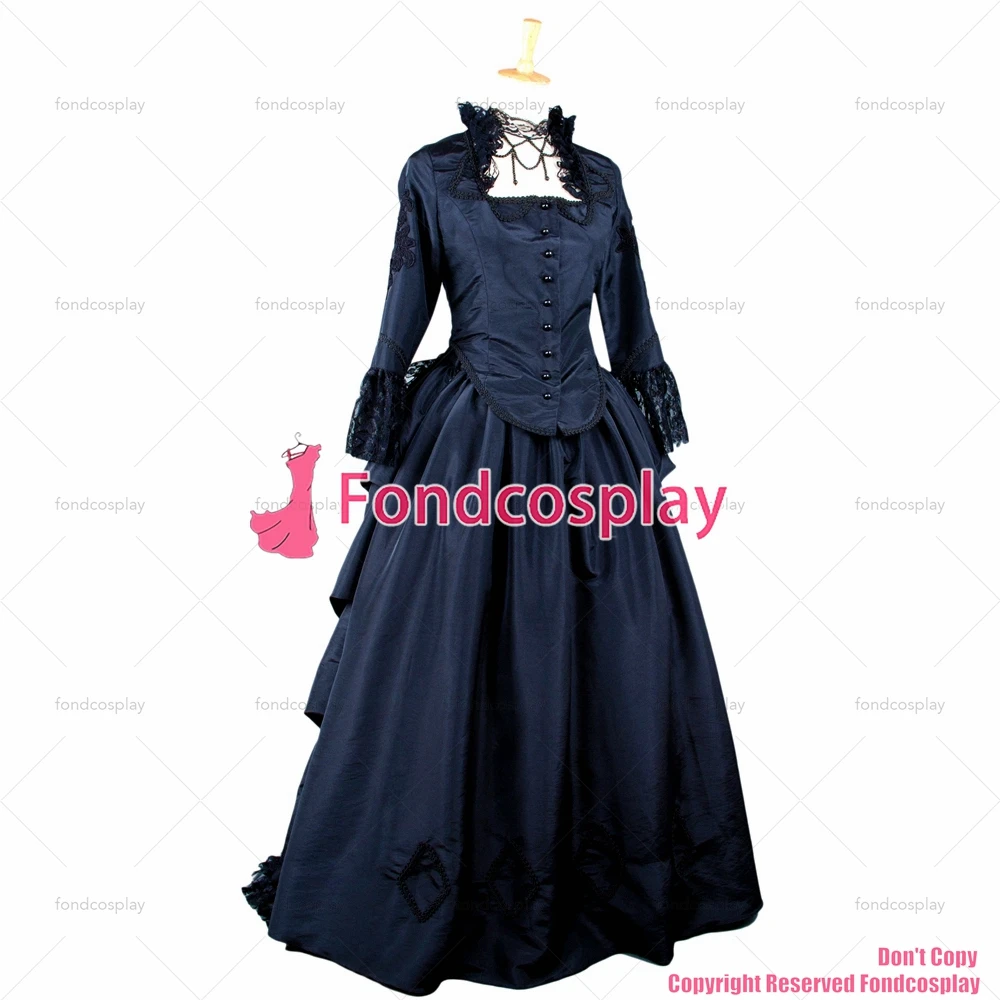 fondcosplay Victorian Rococo Medieval Gown Ball Costume Gothic Punk black Taffeta top skirt Cosplay Costume CD/TV[G503]