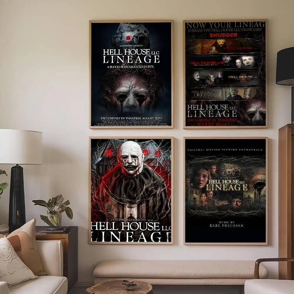 لوحات ملصق لفيلم Hell House LLC، مطبوعات ذاتية اللصق، ديكور غرفة النوم وغرفة المعيشة، هدية عتيقة