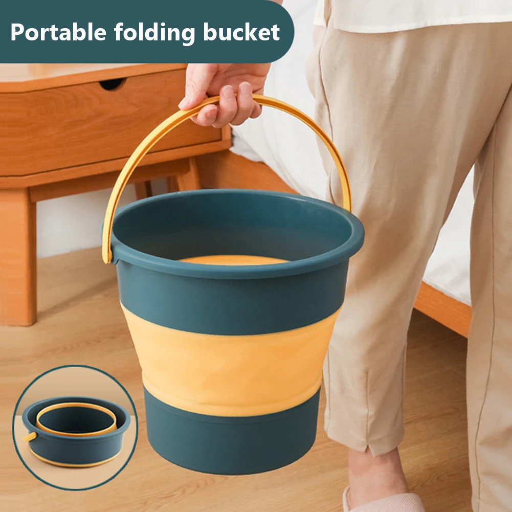 5/10L Silicone Car Wash Bucket Water Canister Portable Folding Bucket Space Saving Kitchen Outdoor Camping Fishing Supplies