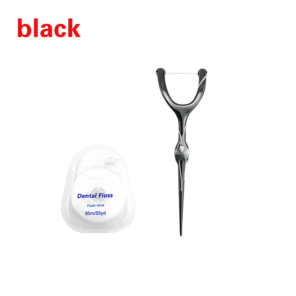 Austauschbare Zahnseide Edelstahl Y Form Zahnseide Halter Wiederverwendbare Zahnstocher Tragbare Hilo Zahnseide Dental Zähne Sticks – Detail 11