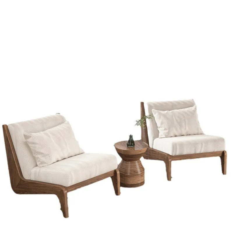 

Medieval solid wood single sofa, can sit in the bedroom of Fabric Hotel B & B, living room reception sofa