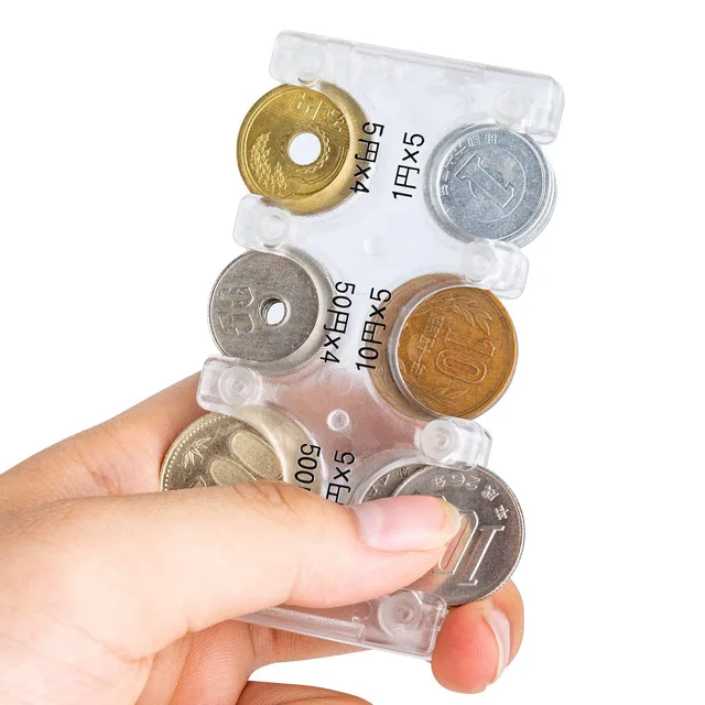 Mini Przenośny Organizer na Monety, Przenośny Plastikowy Pojemnik na Monety, Wielokomorowy Przechowywacz na Monety Japońskie i Koreańskie, Zarządzanie Pieniędzmi