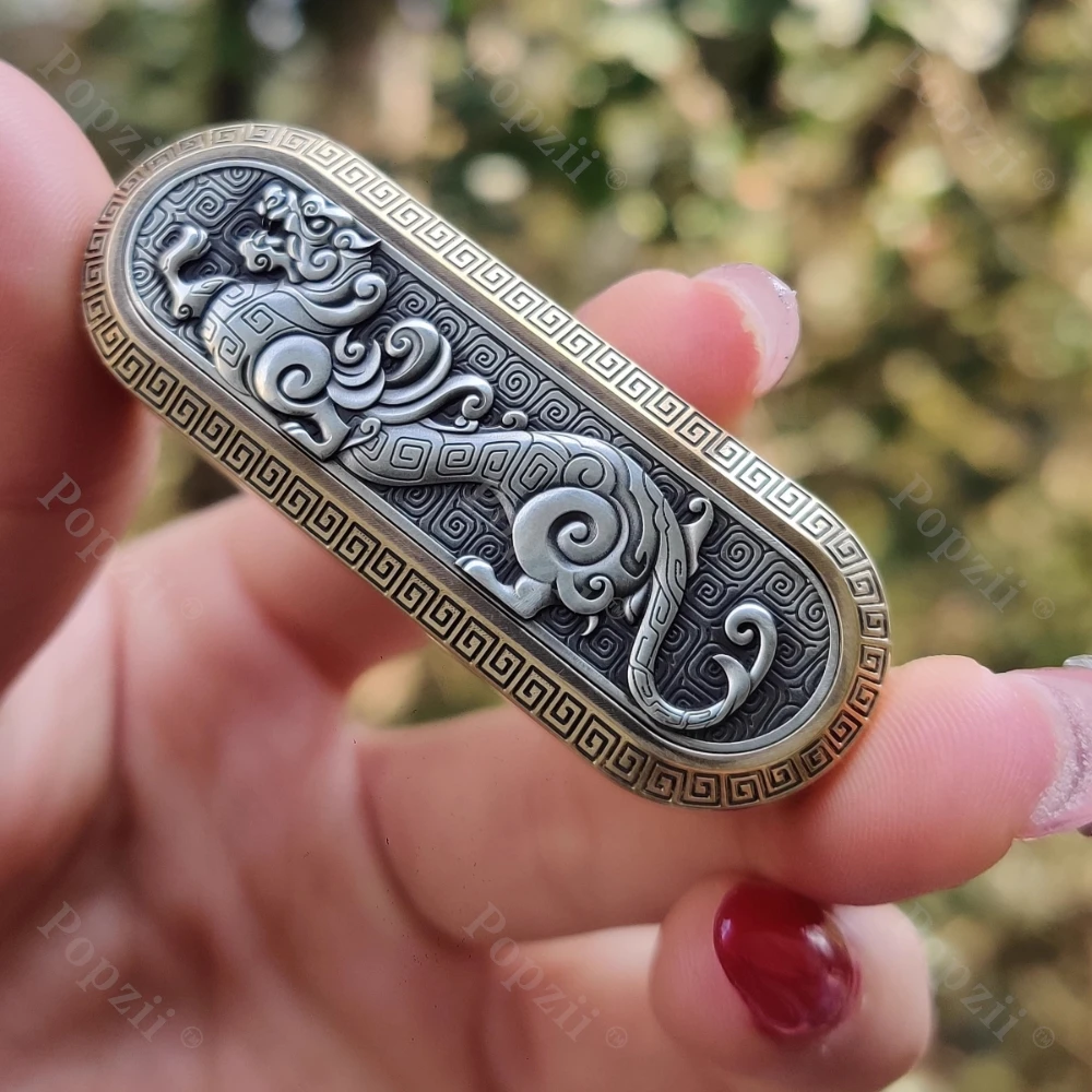 LEYANG latón blanco tigre EDC adultos juguete para aliviar el estrés deslizador de empuje mecánico aparatos para aliviar el estrés de oficina juguetes para la ansiedad