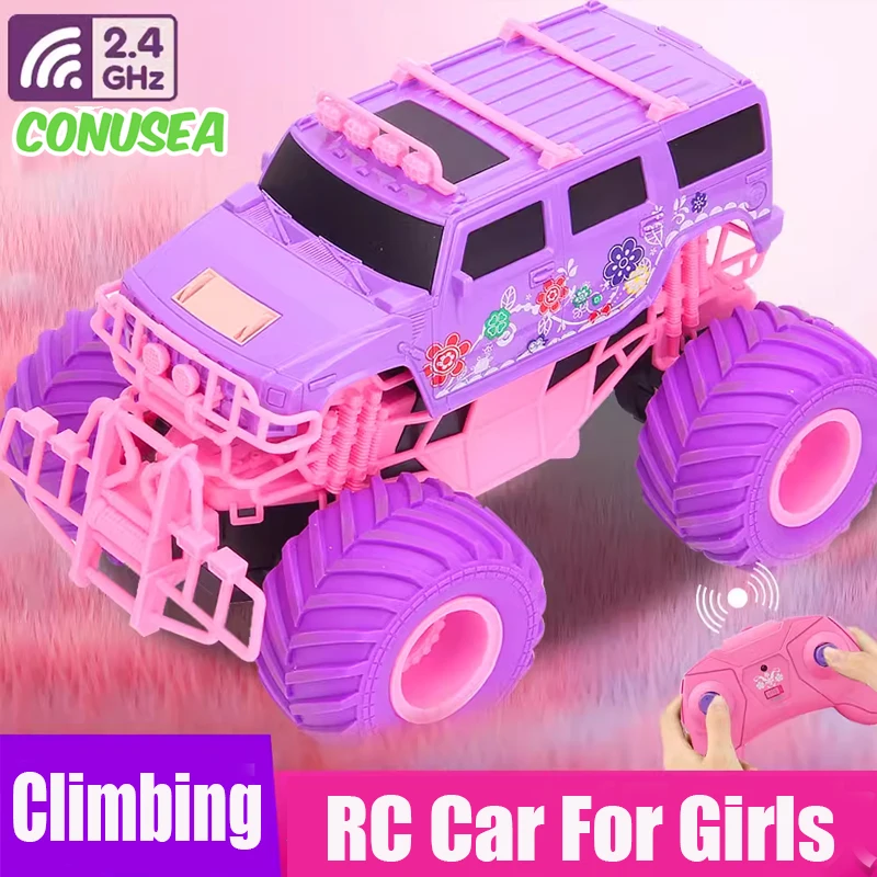 Girls RC Car Electric 4WD 4x4 Drive Off-samochód zabawka samochody wspinaczkowe szybkie zdalnie sterowane ciężarówki Boże Narodzenie prezent