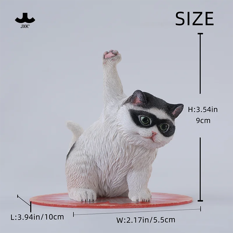 Jxk escala 1/6 gato fofo simulado estilo super-herói modelo animal de pouso para figuras de ação de 12 ", coleção de ornamentos de mesa