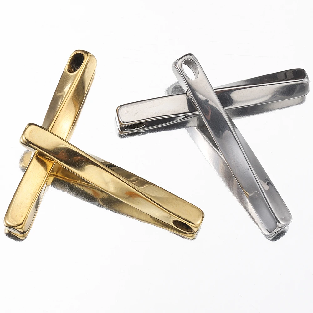 5pcs 40mm Stainless Steel Twist Stick Pendants Long Club Geometric Bar Charms Spriral Sticks for Necklace Jewelry Making DIY