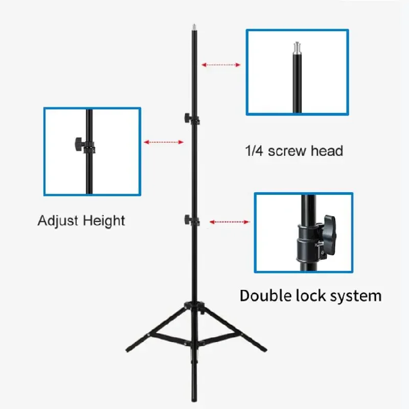 Photography Portable Tripod  for Camera Laser Level Projector Softbox LED Ring Light Phone with 1/4 Screw