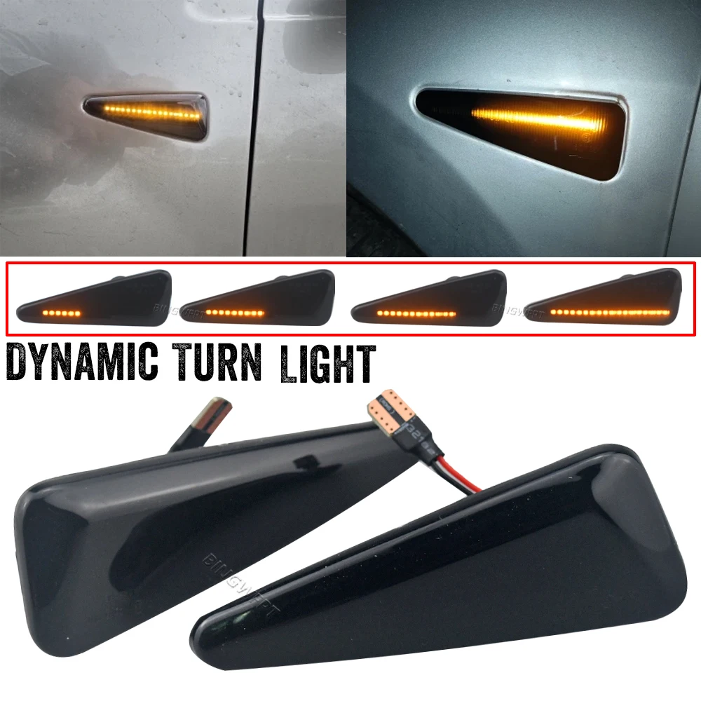 2PCS Dynamic LED Side Marker Light Turn Signal Blinker Lamp For Dacia Logan Sandero I Renault Symbol MK2 Thalia 2008-2012